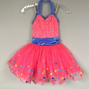 Weissman 3 in 1 Jazz Tap Ballet Dance/Pageant Costume, Bright Pink 6 /7 , EUC!